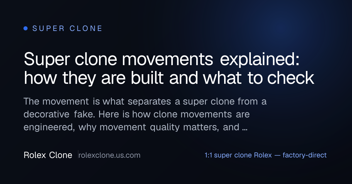 Super clone movements explained: how they are built and what to check